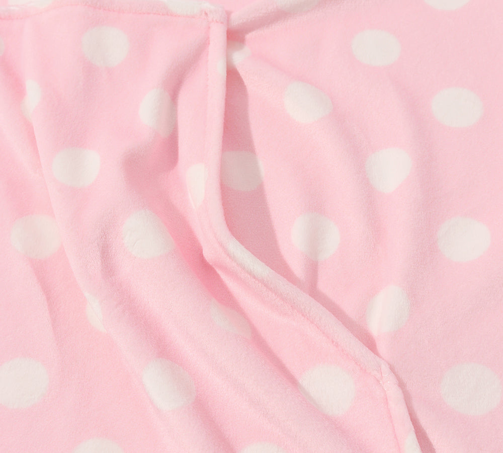 TARRAMARRA® Women and Men Reversible Hoodie Blanket Pink Polka Dot