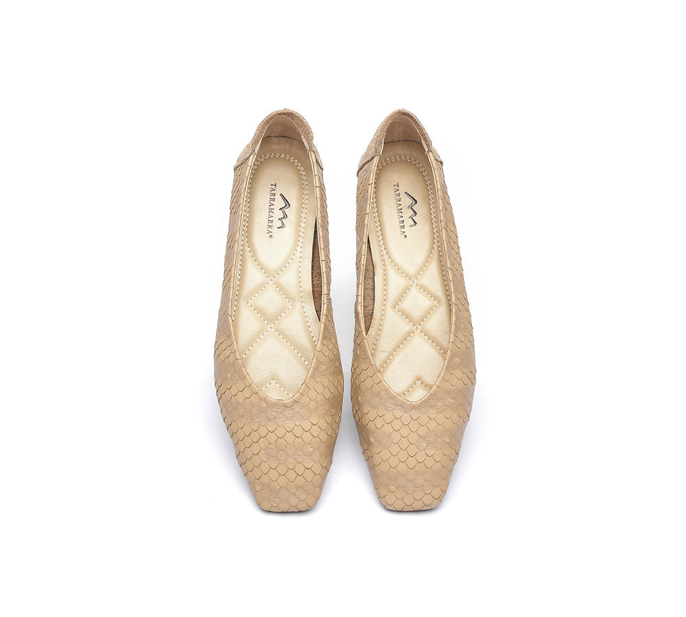 Flats - Square Toe Leather Ballet Flat Women Serena