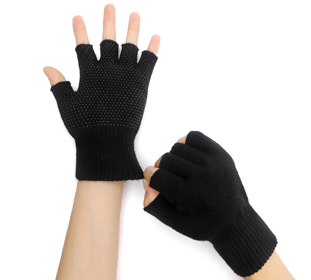 Gloves - Mens Fingerless Gloves With Non Slip Dots