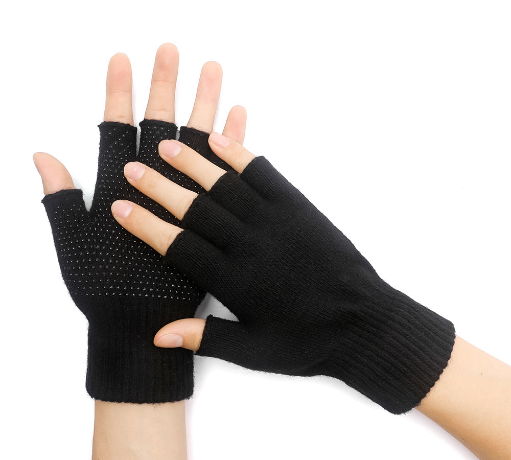 Gloves - Mens Fingerless Gloves With Non Slip Dots