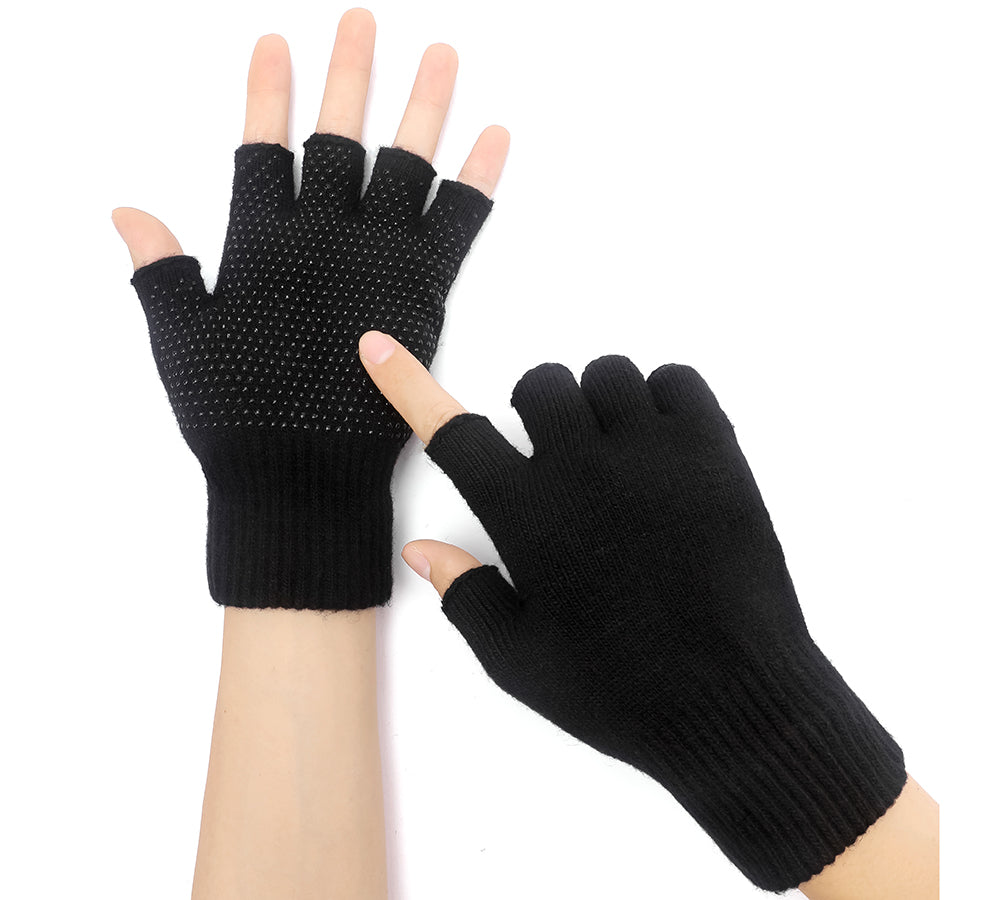 Gloves - Mens Fingerless Gloves With Non Slip Dots