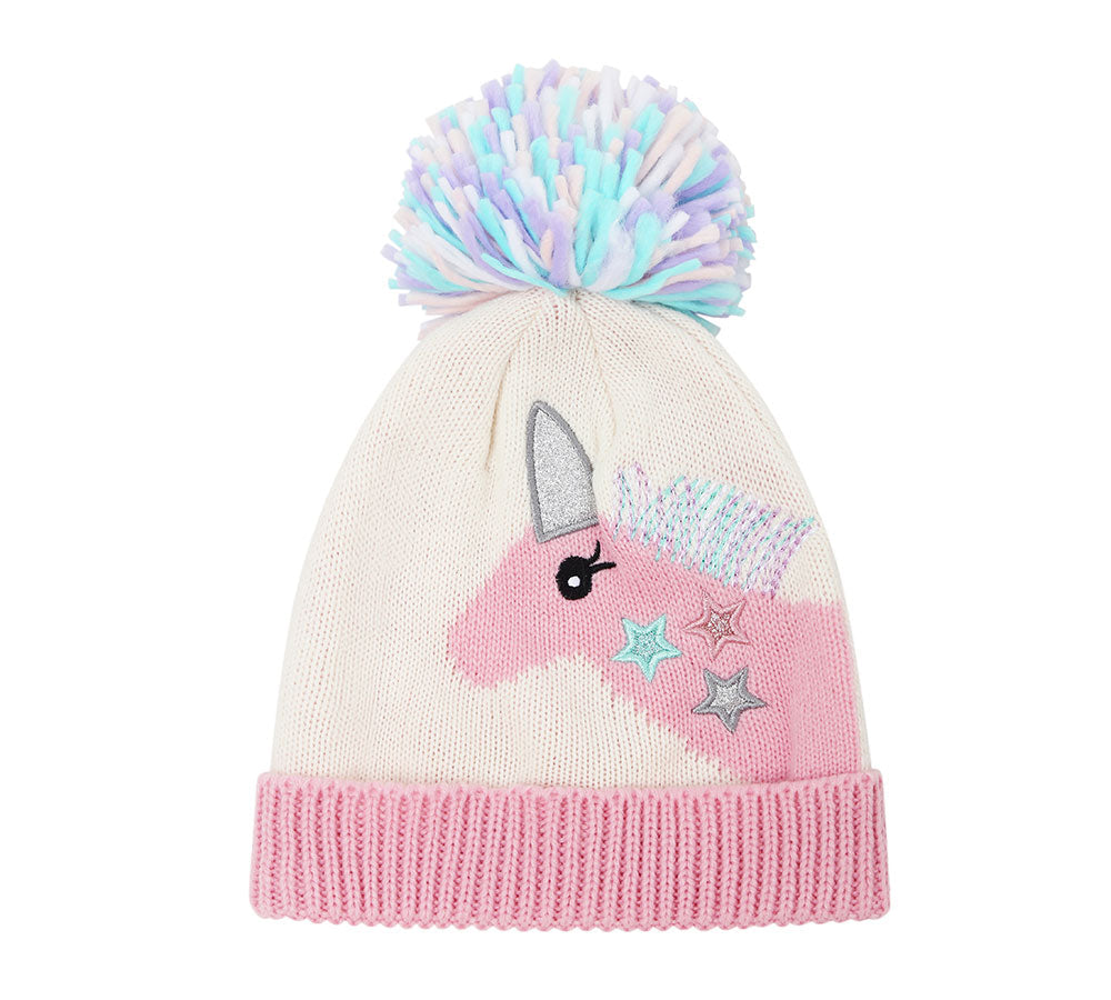 Hats - Kids Knit Unicorn Beanie & Gloves Set