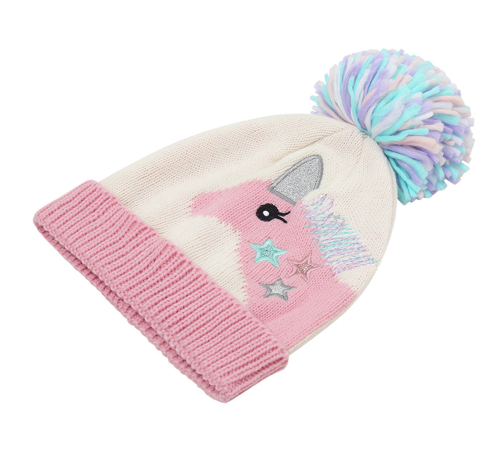 Hats - Kids Knit Unicorn Beanie & Gloves Set