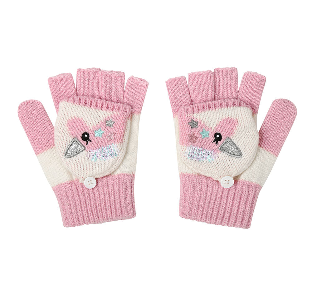 Hats - Kids Knit Unicorn Beanie & Gloves Set