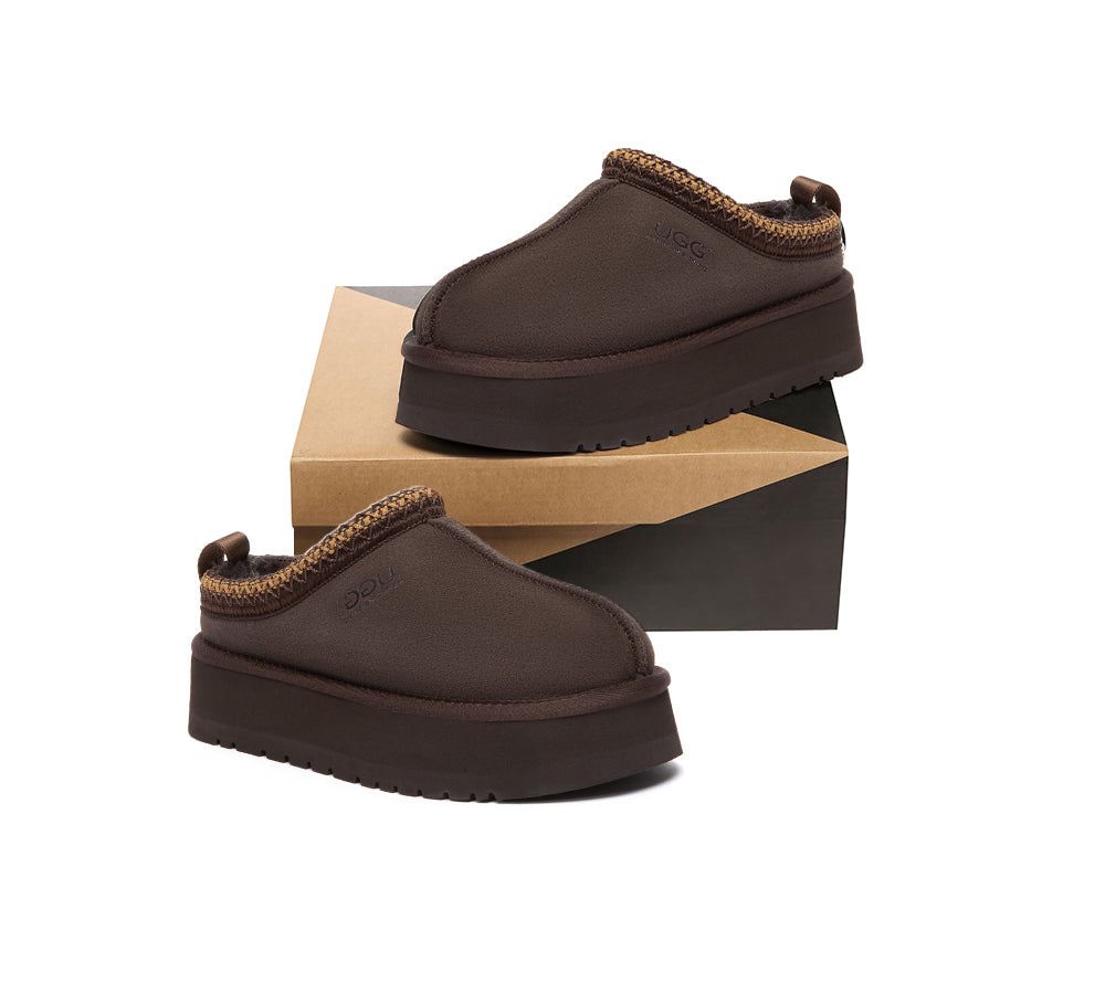 AUSTRALIAN SHEPHERD® UGG Slippers Sheepskin Wool Ankle Platform Tazzy Tay
