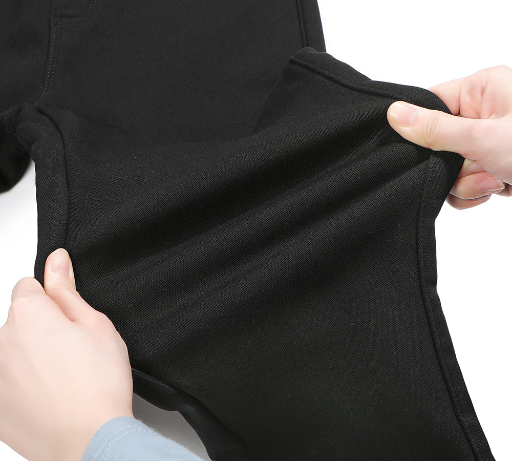 Leggings - TA Women Black Leggings Laney Wool Fleece Lining