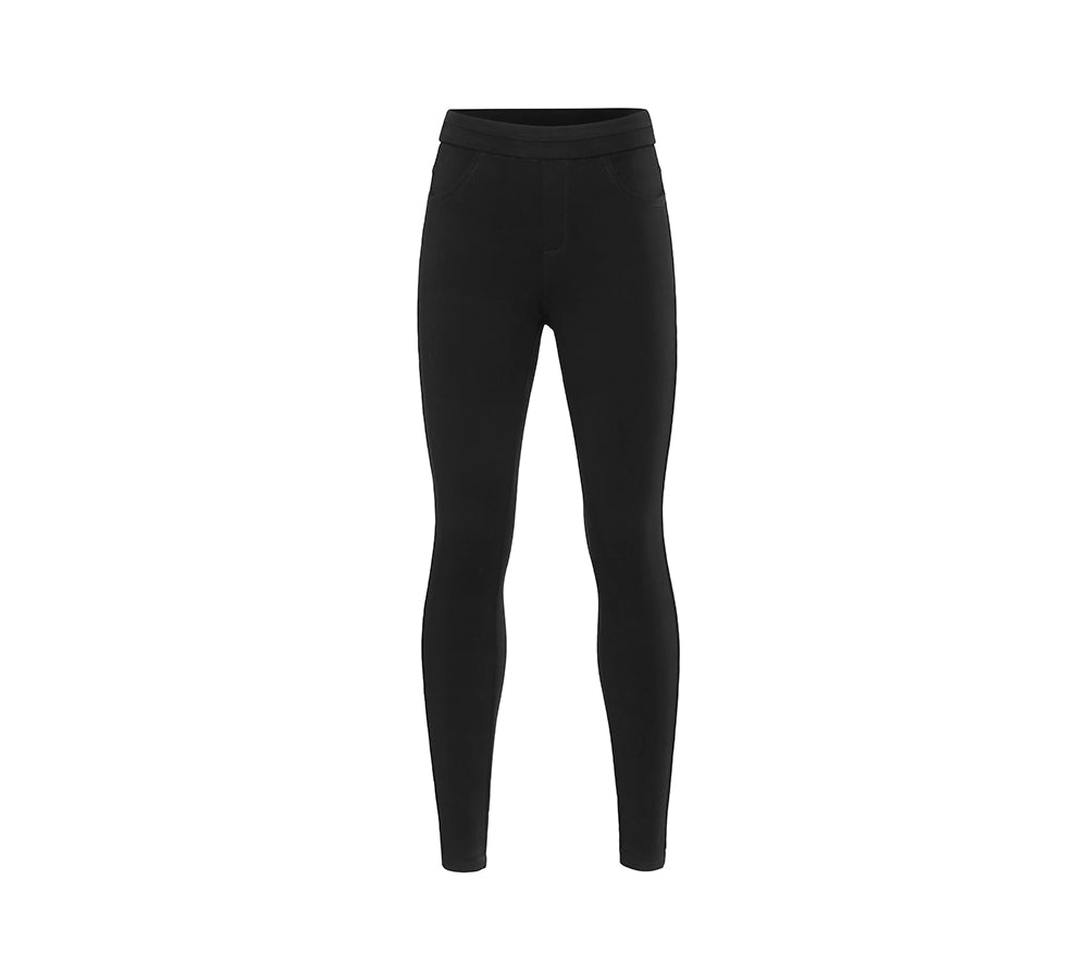 Leggings - TA Women Black Leggings Laney Wool Fleece Lining
