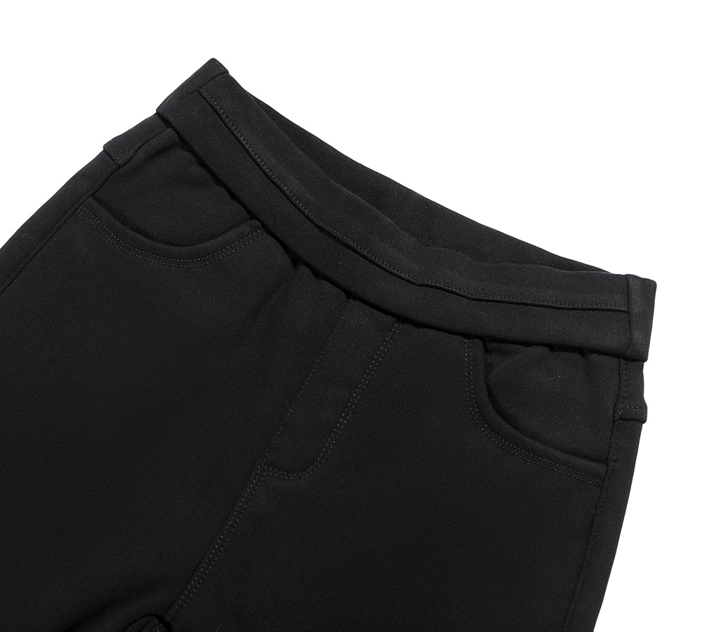 Leggings - TA Women Black Leggings Laney Wool Fleece Lining