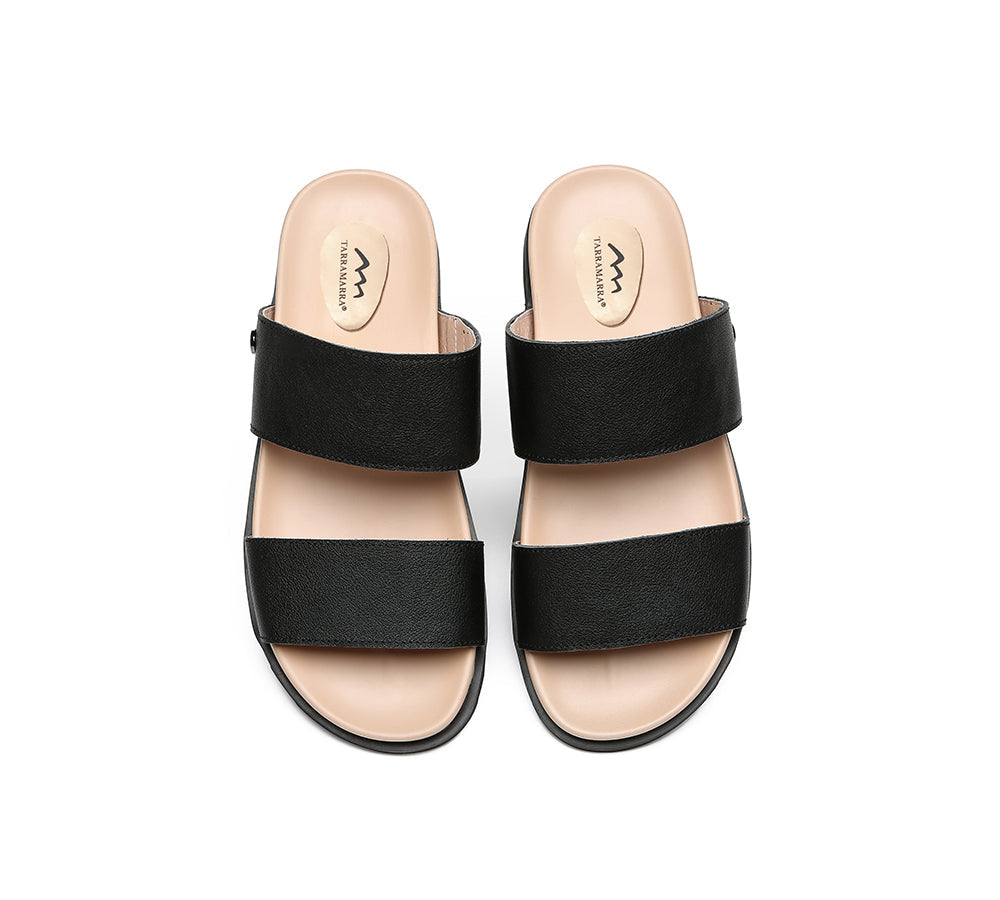 TARRAMARRA® Women Black Leather Slides Savannah