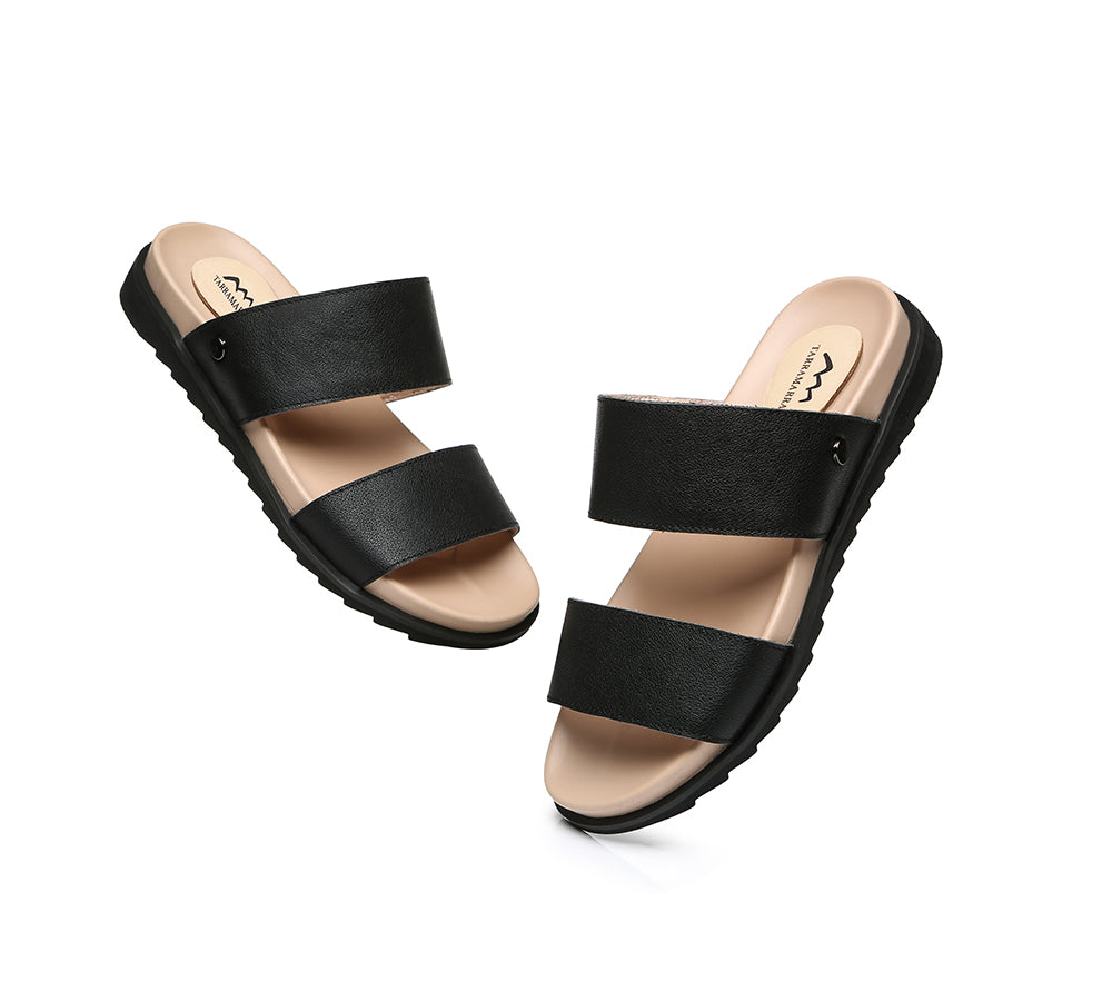 TARRAMARRA® Women Black Leather Slides Savannah
