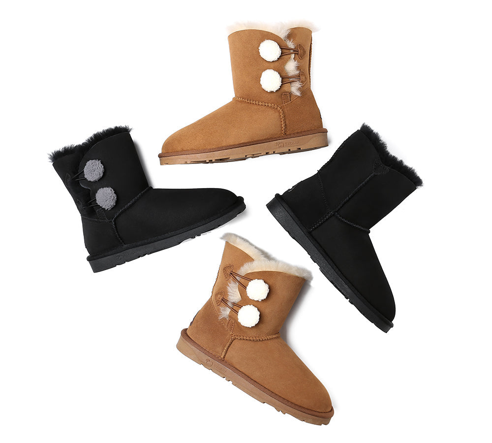 EVERAU® Ugg Women Mini Twin Button Boots Espina