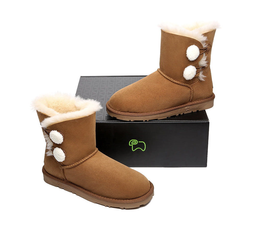 EVERAU® Ugg Women Mini Twin Button Boots Espina