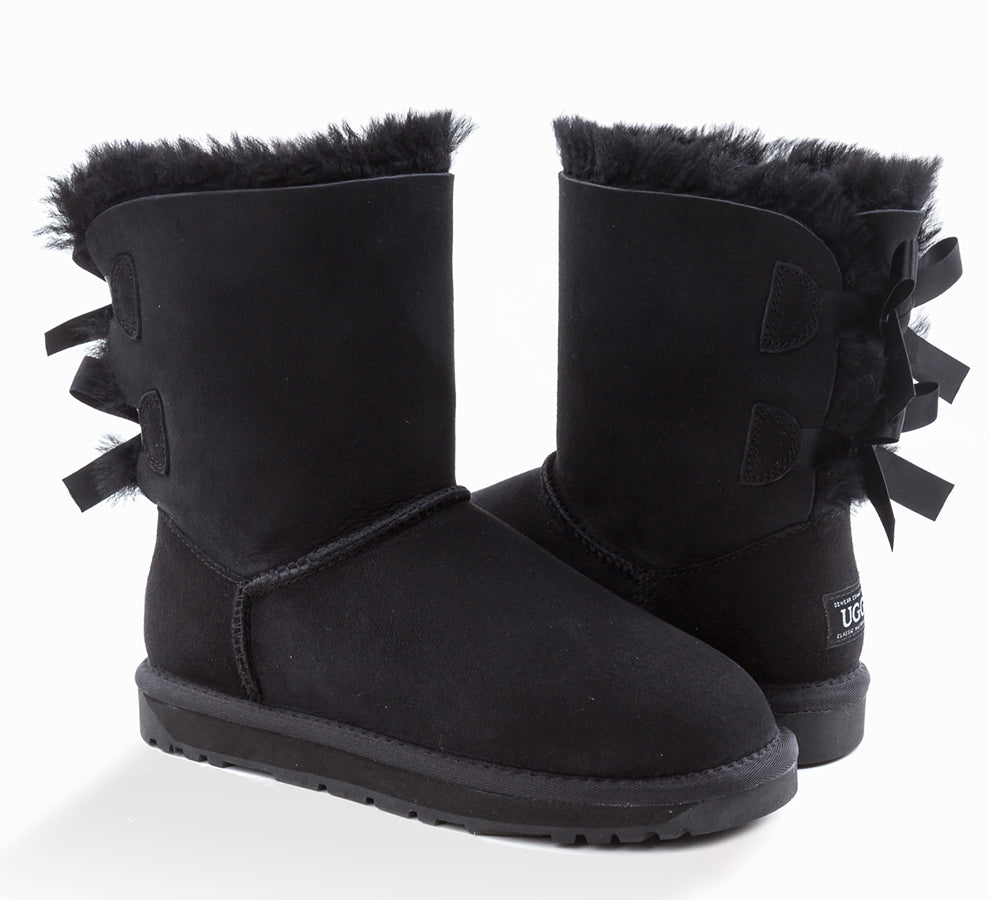 UGG Boots - UGG Classic Short Double Bailey Bow Women Boots UGG EXPRESS Selected