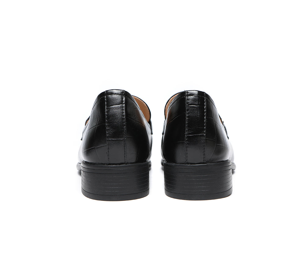EVERAU® Leather Low Block Heels Loafer Katia