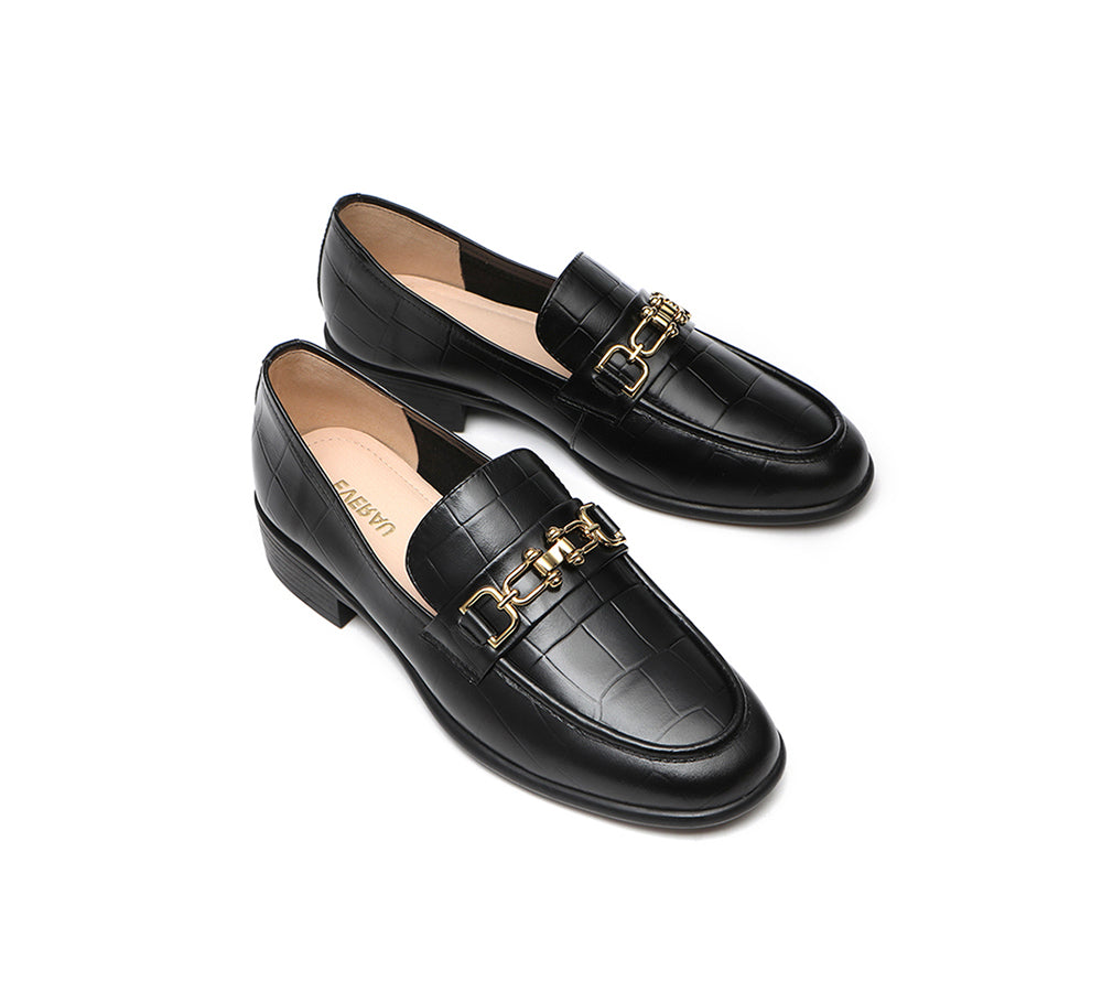 EVERAU® Leather Low Block Heels Loafer Katia