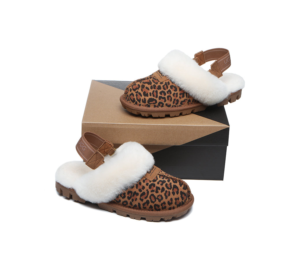 AUSTRALIAN SHEPHERD® UGG Sheepskin Wool Removable Strap Slingback Slippers Suzie