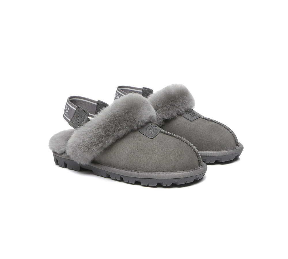 AUSTRALIAN SHEPHERD® UGG Sheepskin Wool Removable Strap Slingback Slippers Suzie