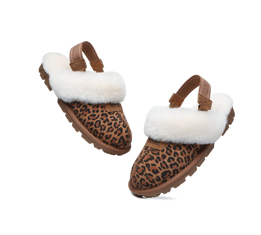 AUSTRALIAN SHEPHERD® UGG Sheepskin Wool Removable Strap Slingback Slippers Suzie