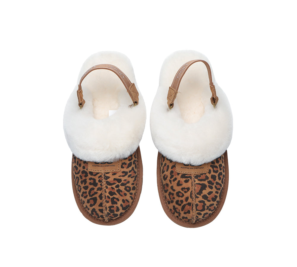 AUSTRALIAN SHEPHERD® UGG Sheepskin Wool Removable Strap Slingback Slippers Suzie