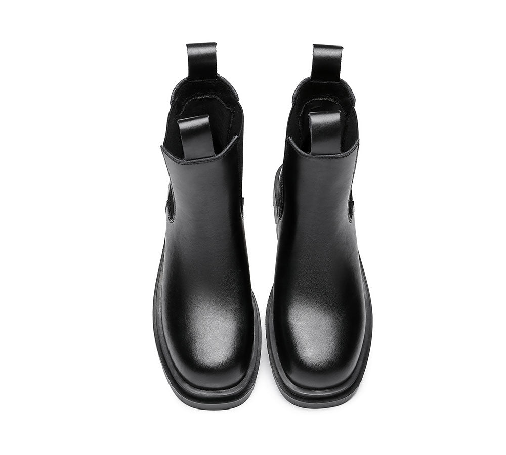TARRAMARRA® Women Black Boots Block Heel Leather Lining Vanya