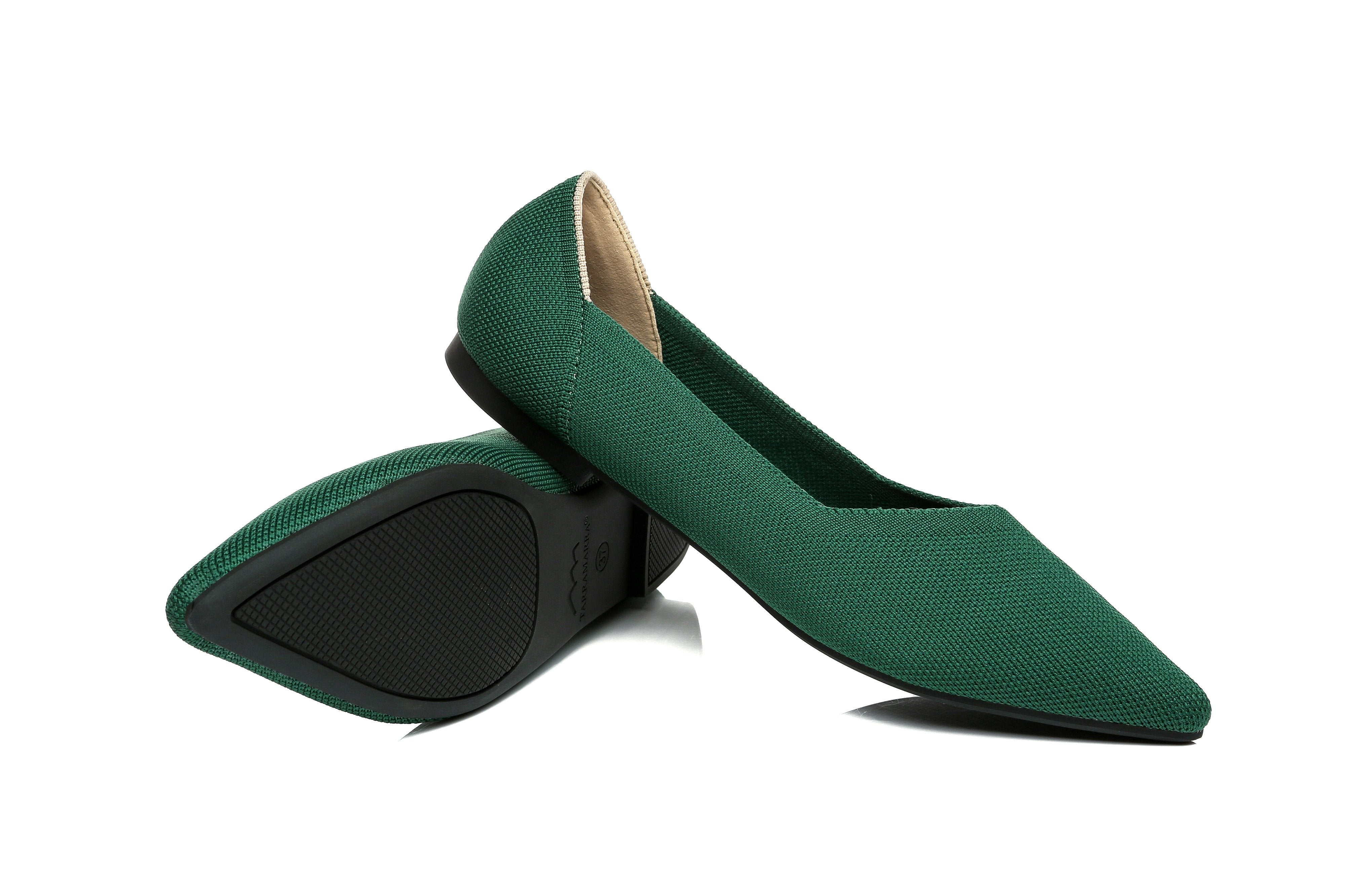 Green on sale pointed shoes