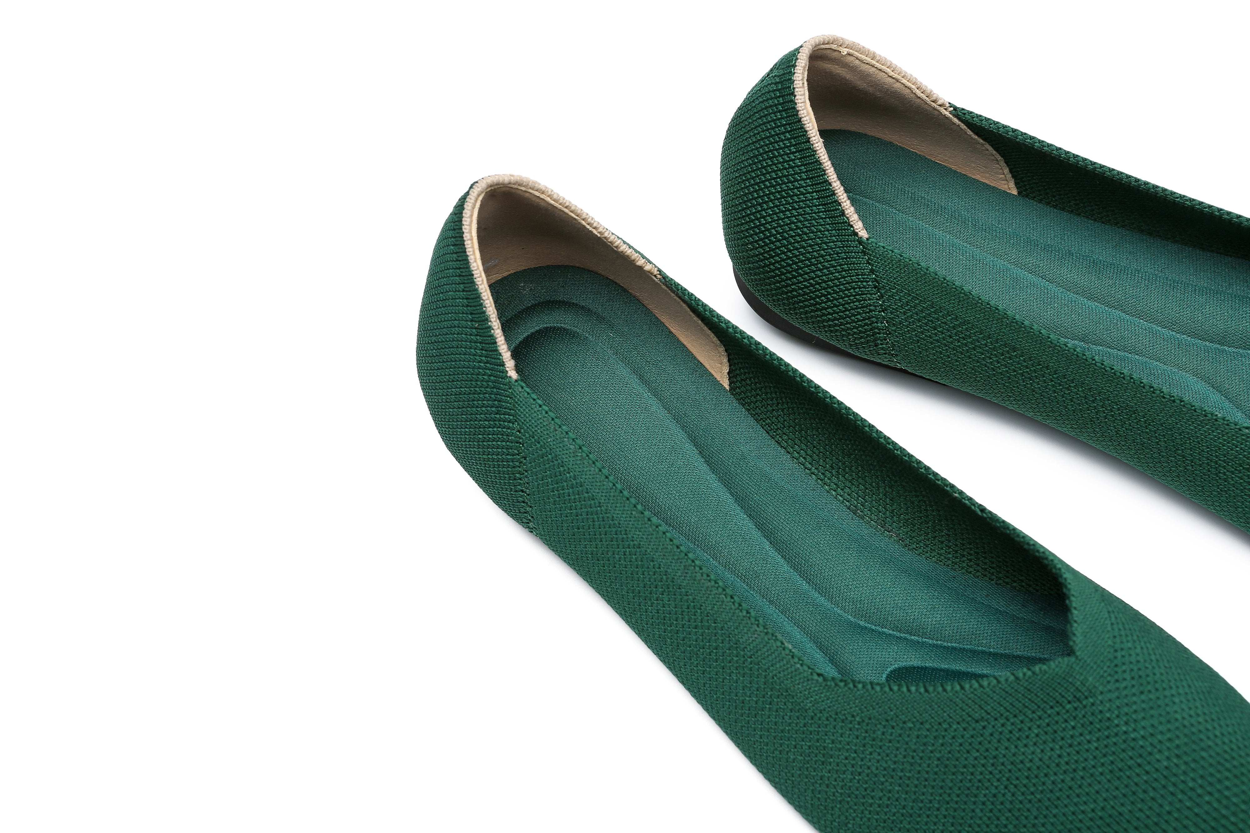 Green on sale pointed flats