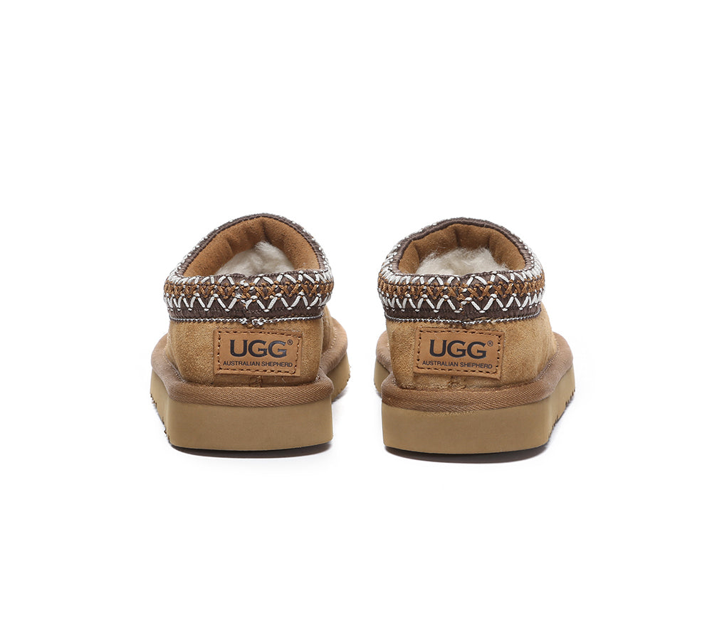 AUSTRALIAN SHEPHERD® UGG Kids Sheepskin Wool Ankle Tazzy Slippers Hippie