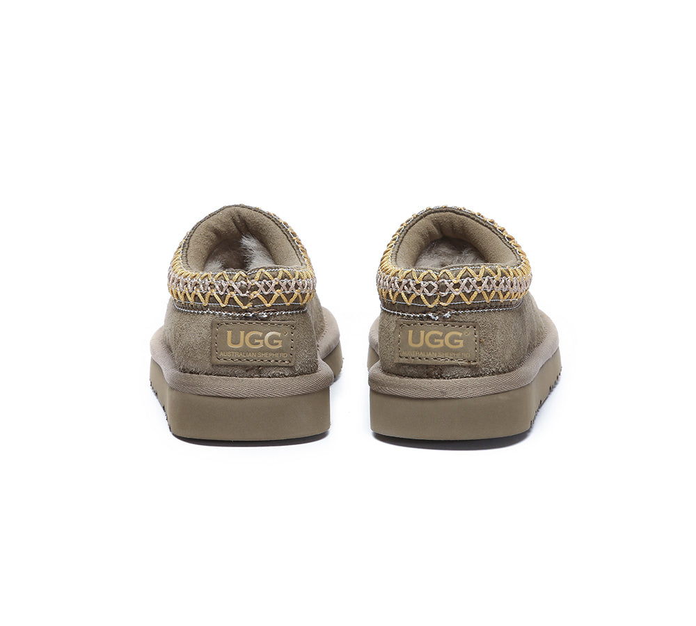 AUSTRALIAN SHEPHERD® UGG Kids Sheepskin Wool Ankle Tazzy Slippers Hippie