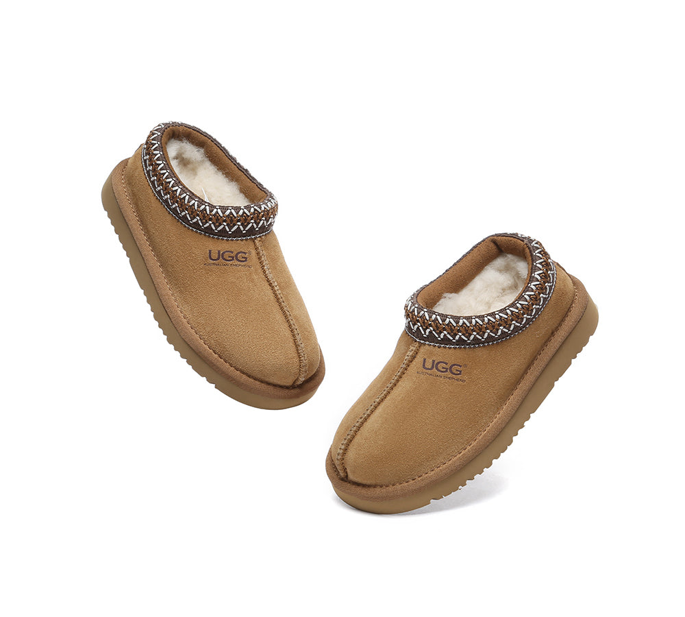 AUSTRALIAN SHEPHERD® UGG Kids Sheepskin Wool Ankle Tazzy Slippers Hippie