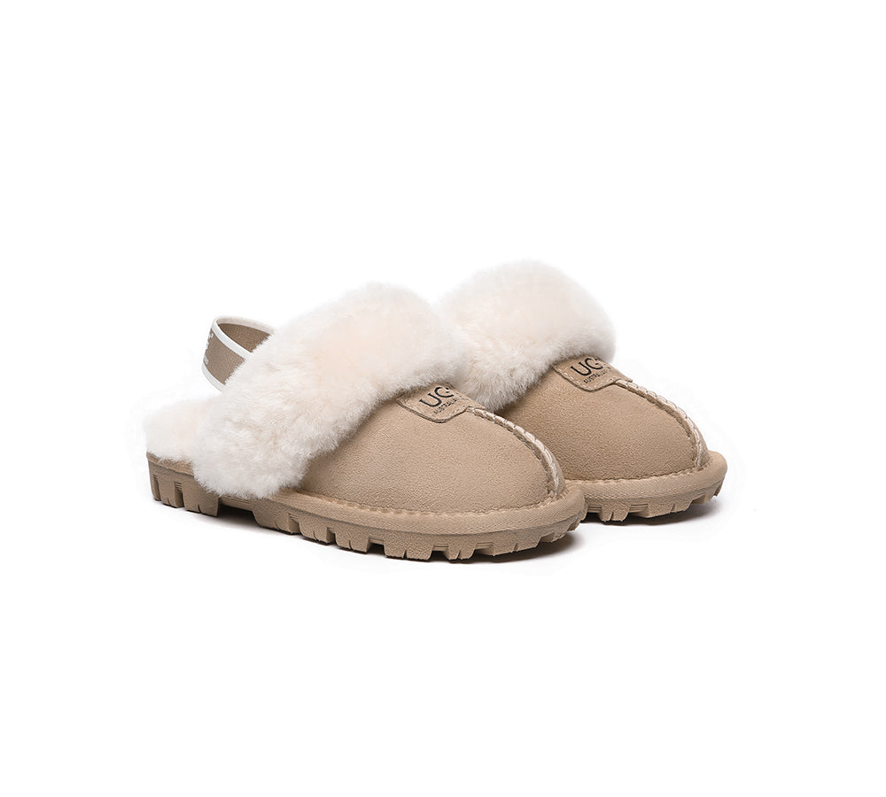 AUSTRALIAN SHEPHERD® UGG Kids Sheepskin Wool Slingback Slippers Suzie