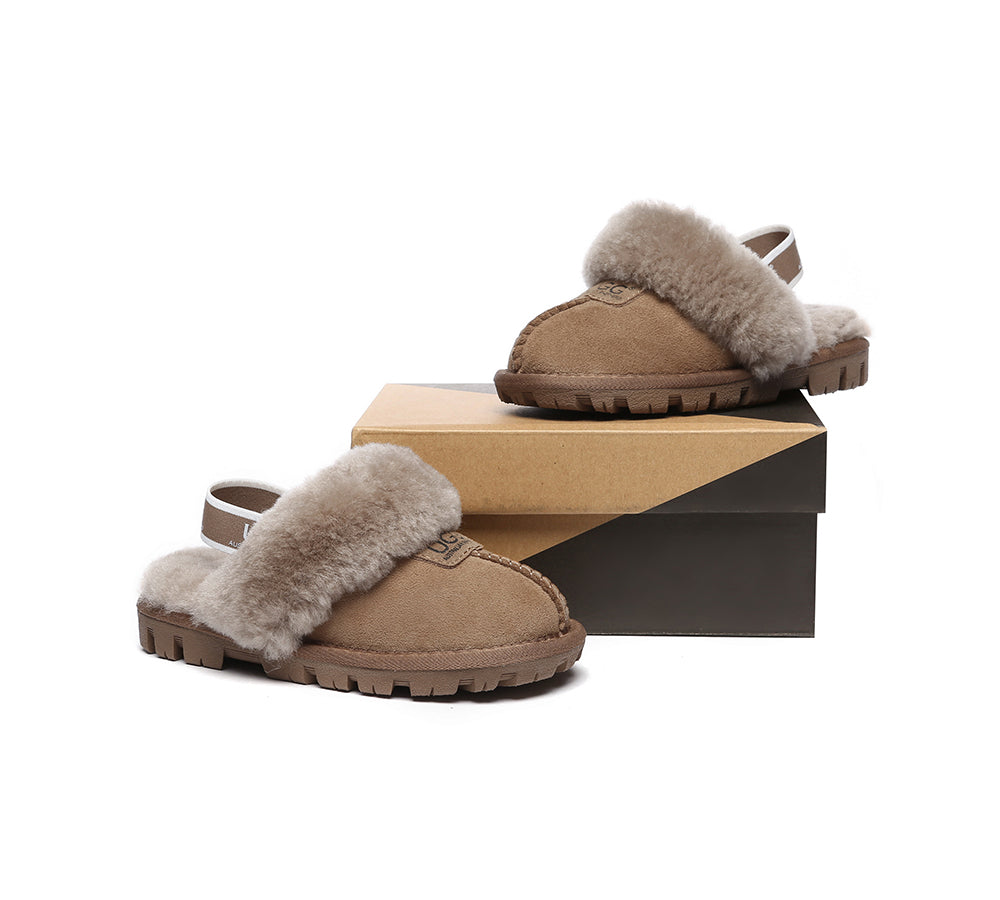 AUSTRALIAN SHEPHERD® UGG Kids Sheepskin Wool Slingback Slippers Suzie