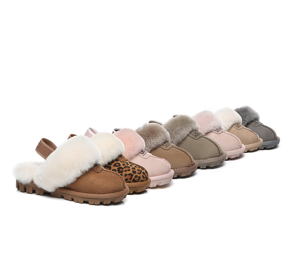 AUSTRALIAN SHEPHERD® UGG Kids Sheepskin Wool Slingback Slippers Suzie