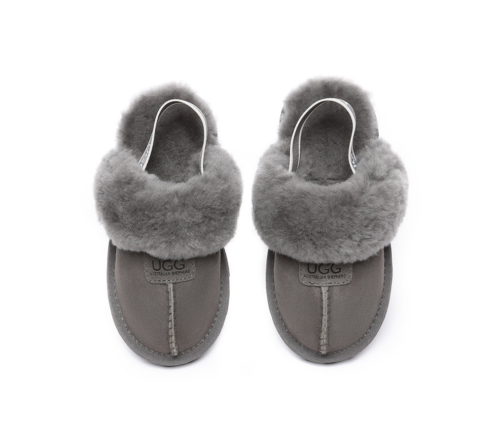 AUSTRALIAN SHEPHERD® UGG Kids Sheepskin Wool Slingback Slippers Suzie