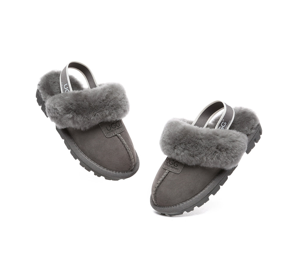 AUSTRALIAN SHEPHERD® UGG Kids Sheepskin Wool Slingback Slippers Suzie