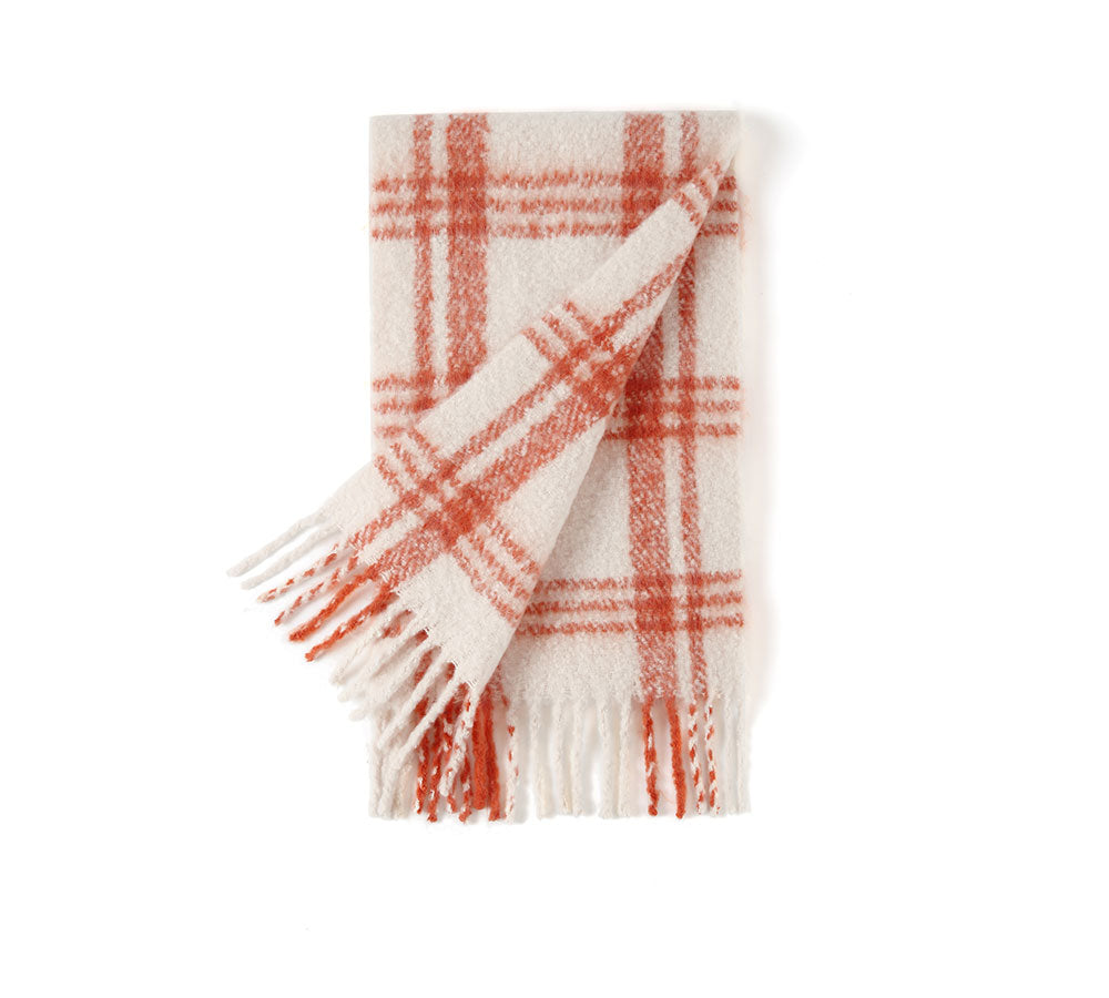 TARRAMARRA® Soft Checked Fringed Scarf