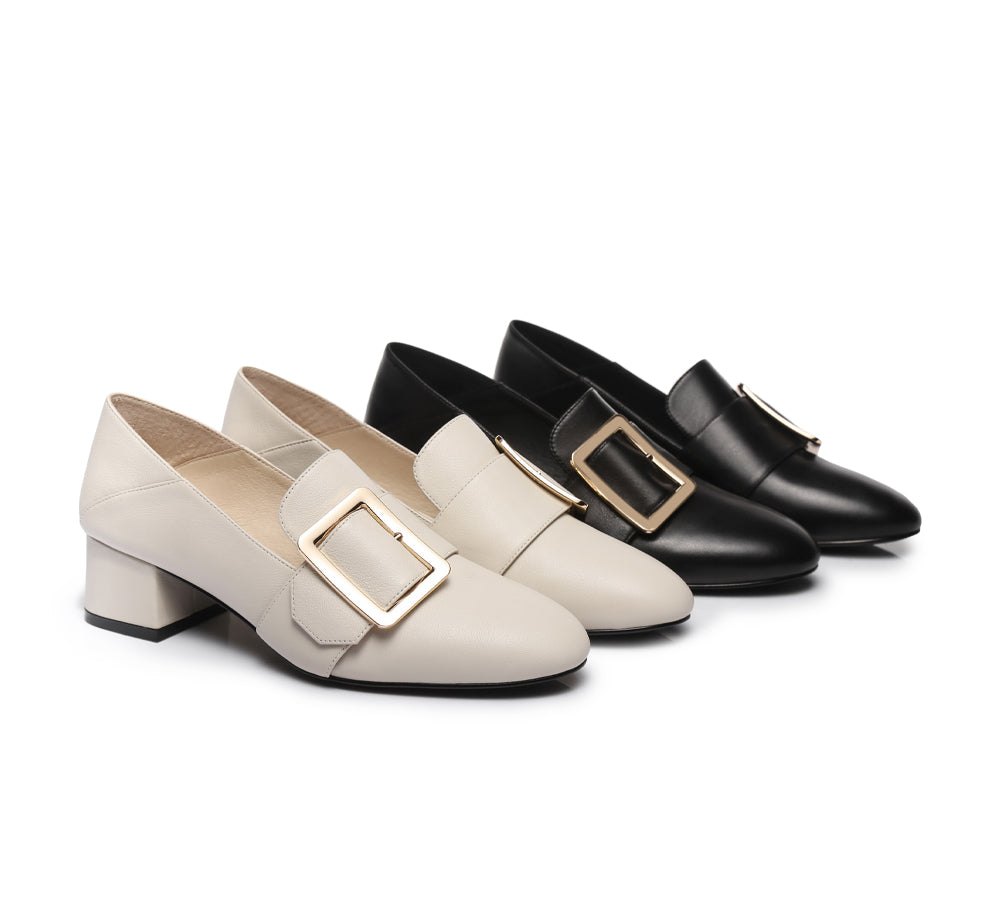 TARRAMARRA® Low Block Leather Heels Sammi