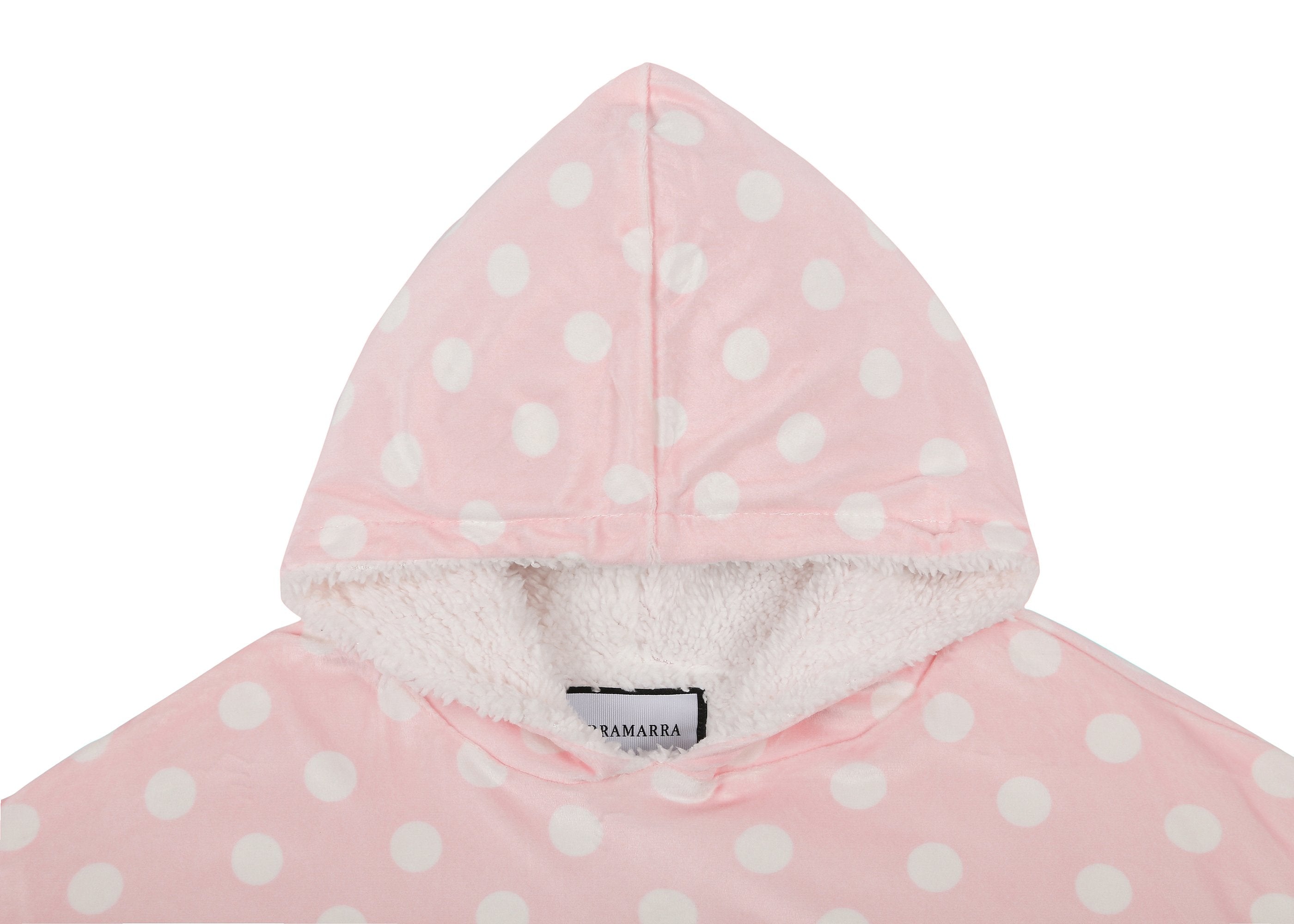 TARRAMARRA® Kids Reversible Hoodie Blanket Pink Polka Dot