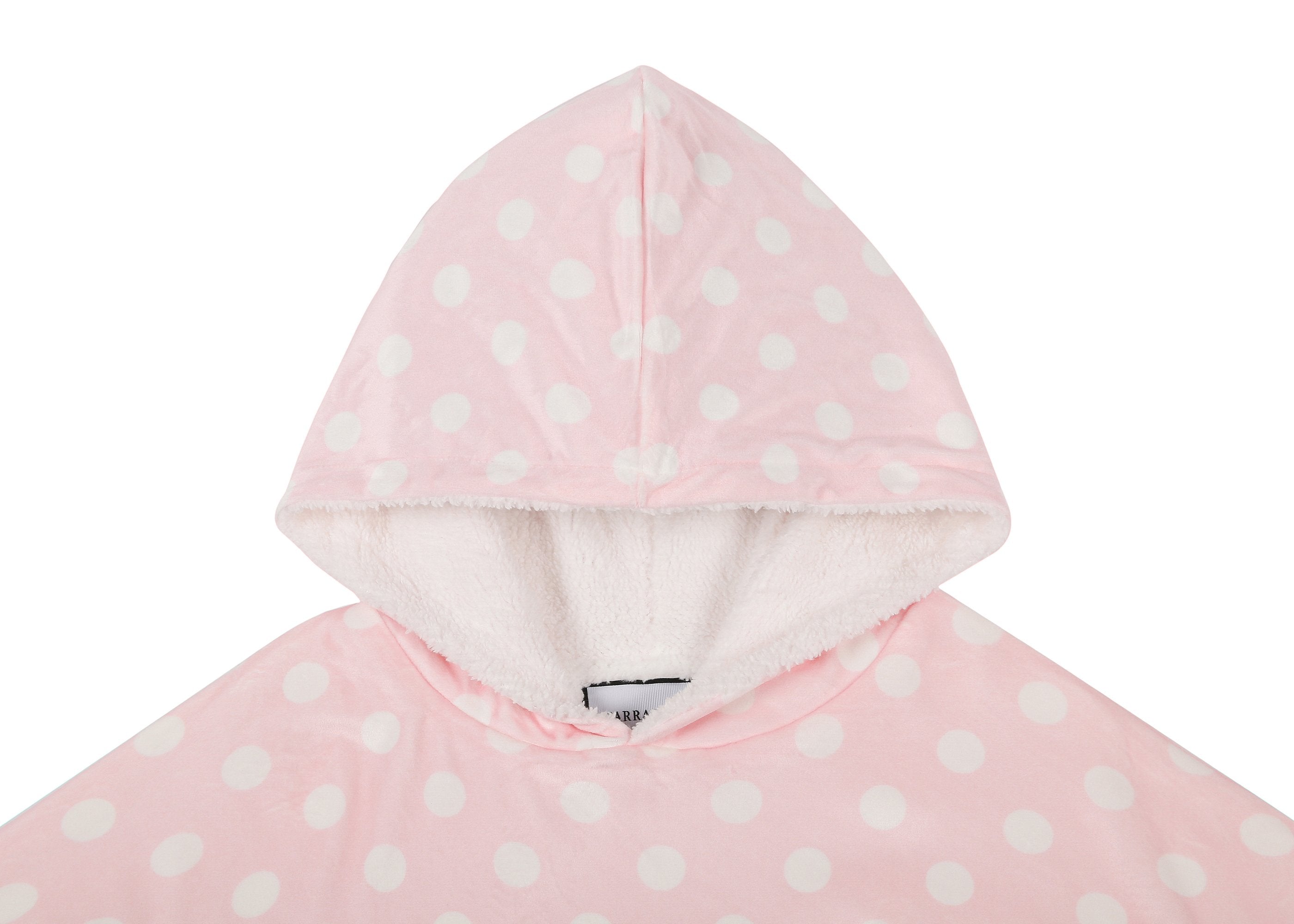 TARRAMARRA® Women and Men Reversible Hoodie Blanket Pink Polka Dot