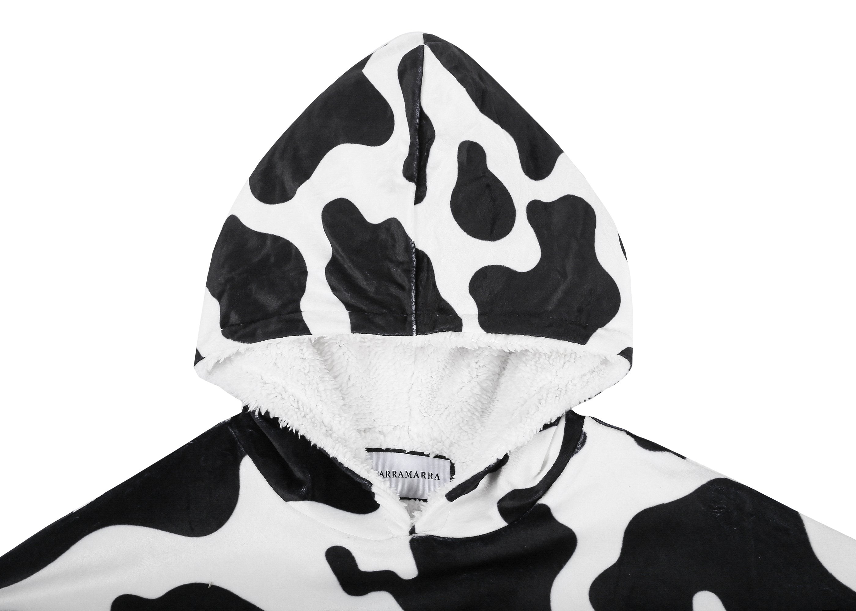 TARRAMARRA® Women and Men Reversible Hoodie Blanket Cow Print