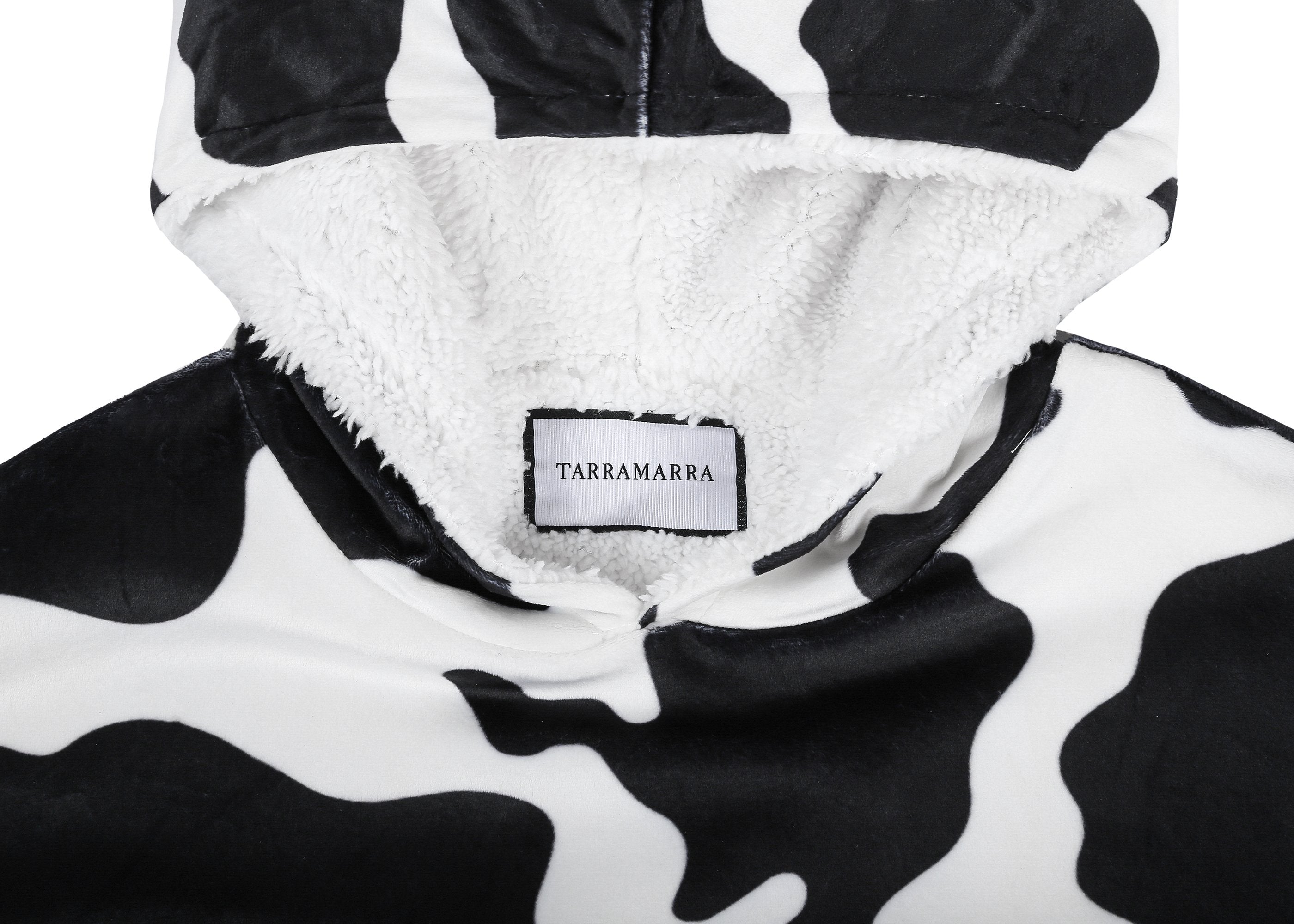 TARRAMARRA® Women and Men Reversible Hoodie Blanket Cow Print