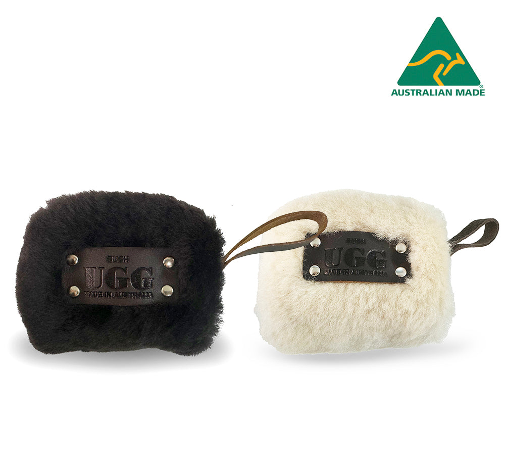 Women Sheepskin Wool Fluffy Small Zip Camera Pouch