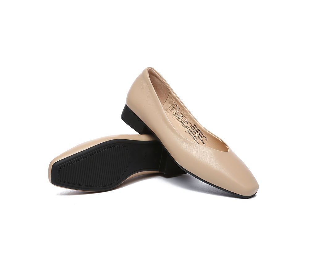 TARRAMARRA® Women Ballet Leather Square Toe Flats