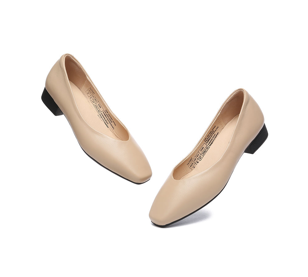 TARRAMARRA® Women Ballet Leather Square Toe Flats