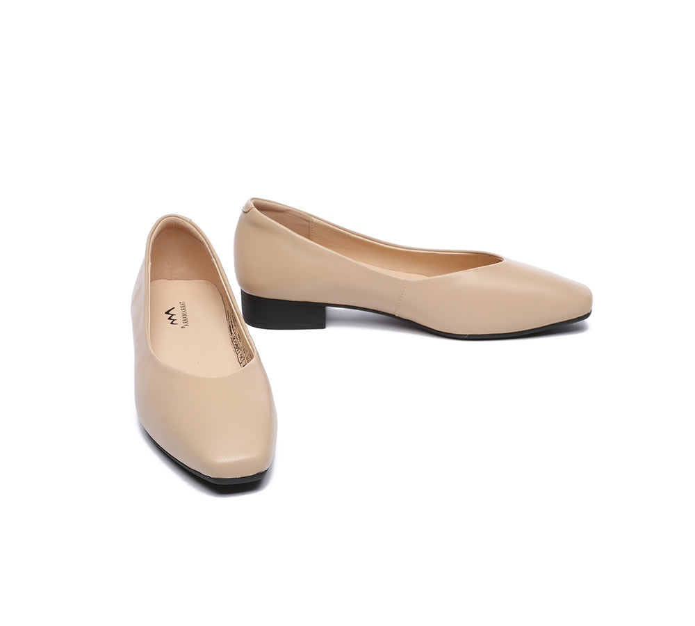 TARRAMARRA® Women Ballet Leather Square Toe Flats