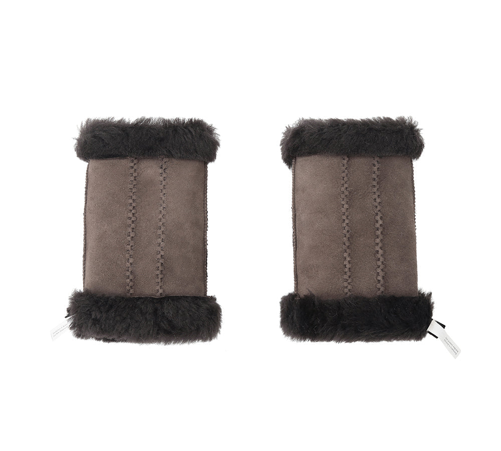 AUSTRALIAN SHEPHERD® Fluffy Fingerless Sheepskin Wool Mittens