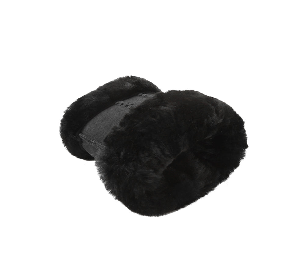 AUSTRALIAN SHEPHERD® Fluffy Fingerless Sheepskin Wool Mittens