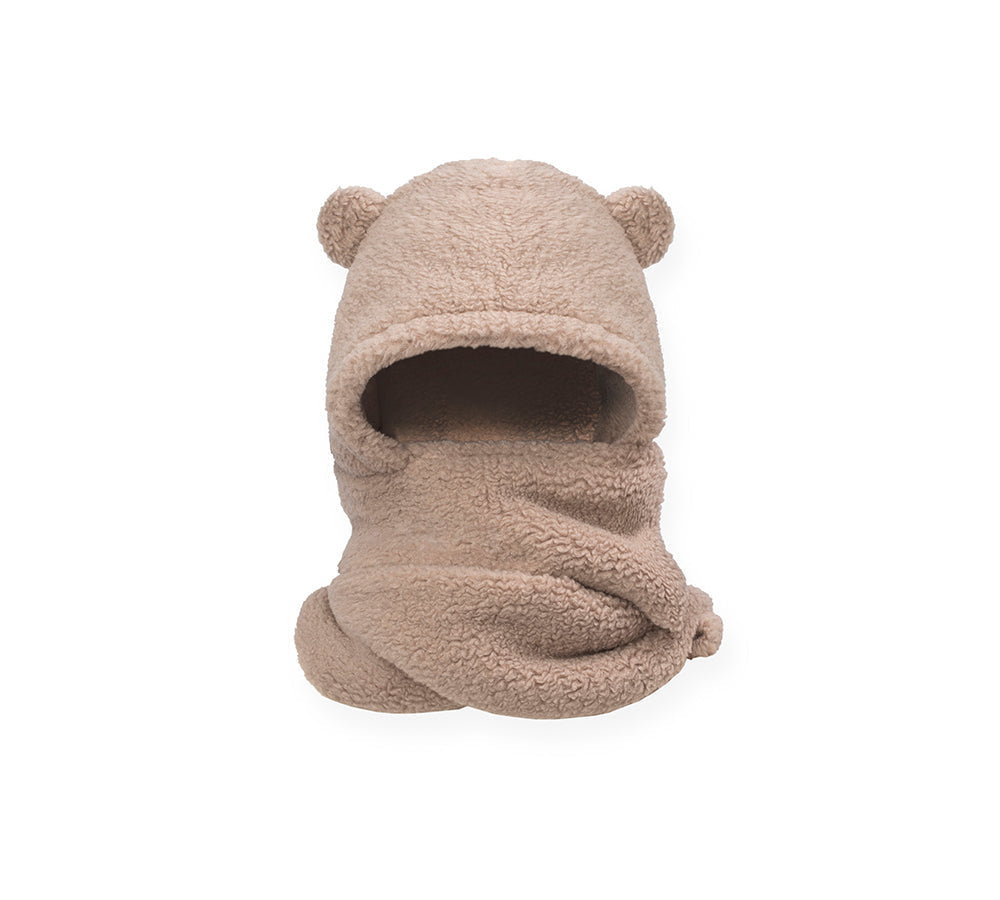 EVERAU® Hat Scarf and Gloves 3 In 1 Cute Bear Plush Hat