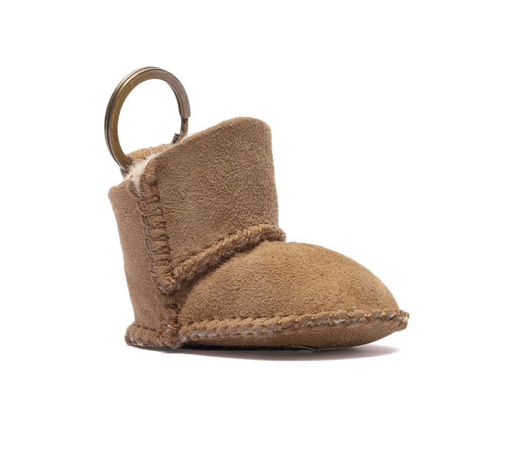 EVERAU® UGG Boot Sheepskin Wool Bootie Keyring