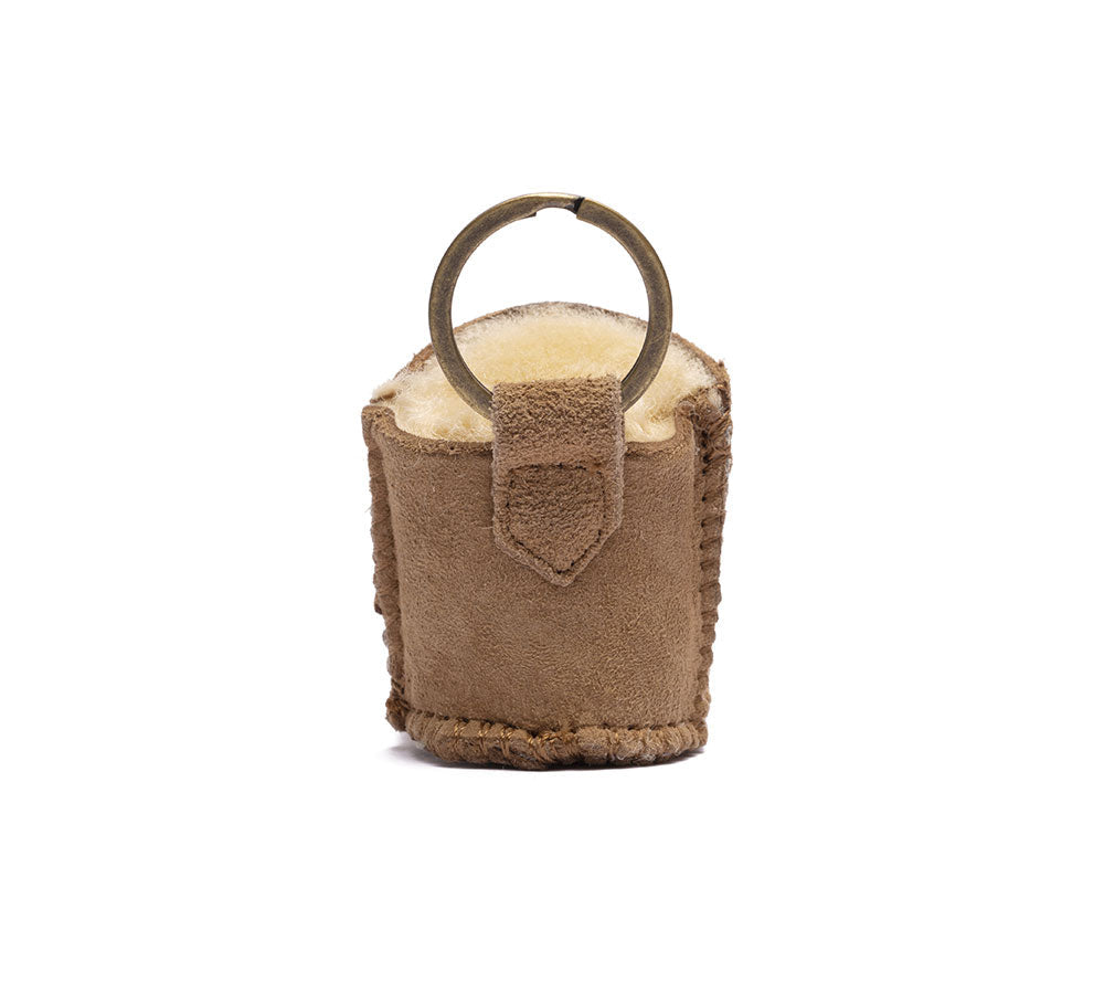 EVERAU® UGG Boot Sheepskin Wool Bootie Keyring