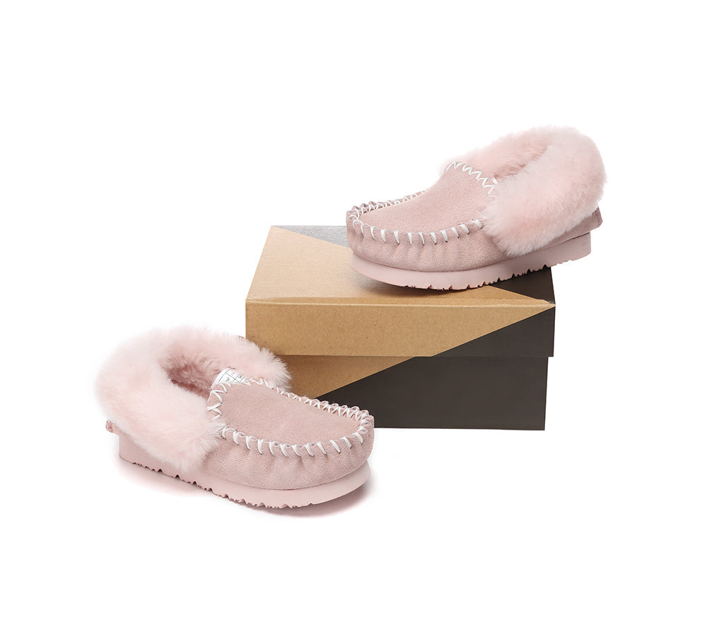 AUSTRALIAN SHEPHERD® Kids Ankle Sheepskin Slipper Popo Moccasin